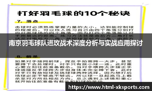 南京羽毛球队进攻战术深度分析与实战应用探讨